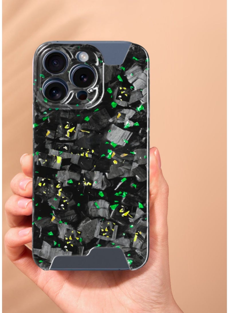 SOLARAE Real Aramid Carbon Fiber Ultra Thin Case Cover For iPhone 15 Pro (Gold Green) - Image 3