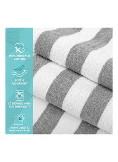 SIGNOOLA Signoola 4 Kids Bath towels 50 x 100 cm Grey Stripes, 100% cotton.  - Image 3