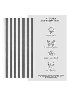 SIGNOOLA Signoola 4 Kids Bath towels 50 x 100 cm Grey Stripes, 100% cotton.  - Image 2