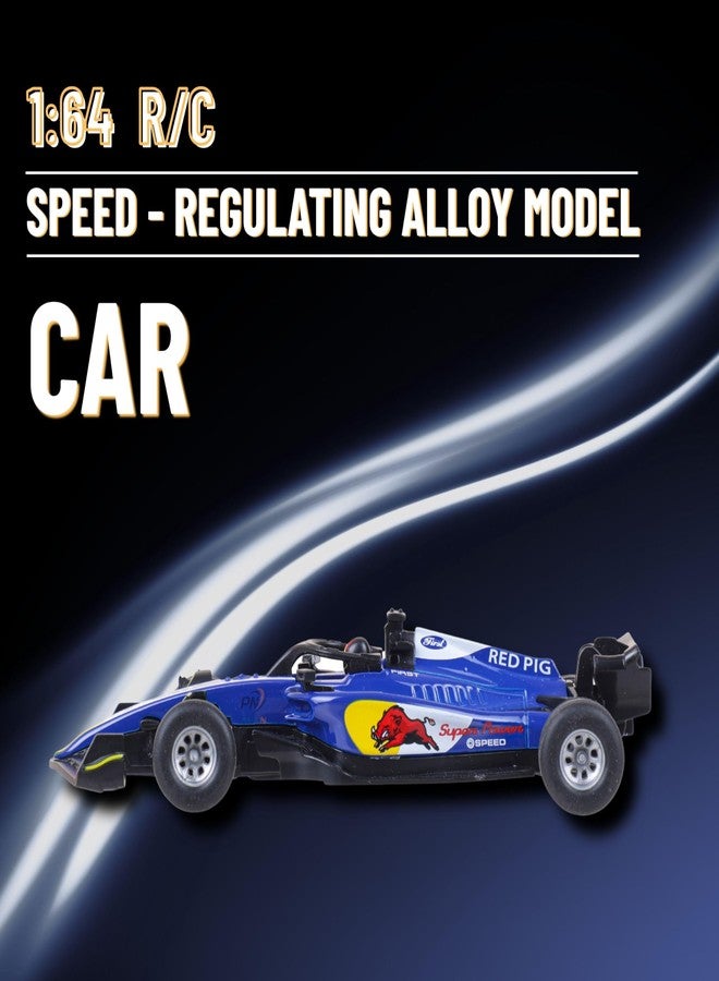 PN AVAN 1:64 Scale Formula RC Racing Car for Kids Age 6+ Years | Mini Rechargeable Remote Control Sports Car with APP Control, LED Lights, 3 Speed Modes & Type-C Charging (Blue & White) - Image 3