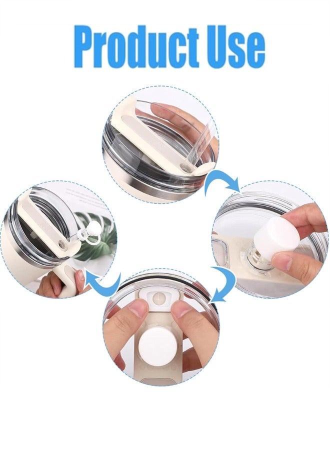 6PCS Silicone Spill Proof Stoppers Accessories, Silicone Spill Proof Stopper Set with Stanley Cup ,Reusable Square Spill Round Leak Stopper Leakproof Straw Topper Cup Straw Cover