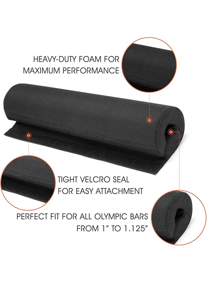Yes4All Barbell Pad Gym Foam Bar Nylon Cover For Hip Thrust Squat Weightlifting Extra Thick Cushion Olympic Lifting Velcro Straps Padded Shoulder Accessories For Home Gym  - Image 3