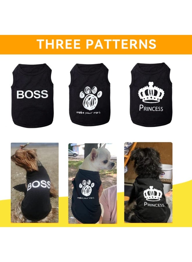 JZS Puppy Clothes Dog Shirt for Small Dogs 3 Pack Puppy Clothes for Chihuahua Yorkies Pet Outfits Cat Clothing Black Security Vest Funny Summer Apparel(S) - Image 4