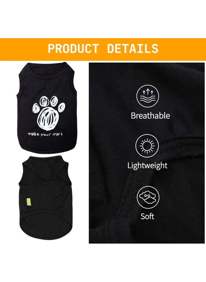 JZS Puppy Clothes Dog Shirt for Small Dogs 3 Pack Puppy Clothes for Chihuahua Yorkies Pet Outfits Cat Clothing Black Security Vest Funny Summer Apparel(S) - Image 3