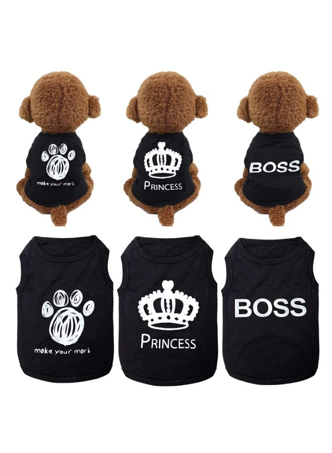 JZS Puppy Clothes Dog Shirt for Small Dogs 3 Pack Puppy Clothes for Chihuahua Yorkies Pet Outfits Cat Clothing Black Security Vest Funny Summer Apparel(S) - Image 1