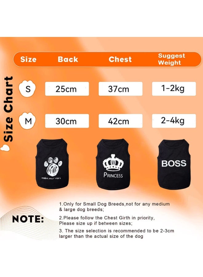 JZS Puppy Clothes Dog Shirt for Small Dogs 3 Pack Puppy Clothes for Chihuahua Yorkies Pet Outfits Cat Clothing Black Security Vest Funny Summer Apparel(S) - Image 2