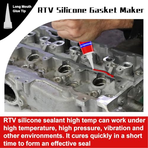 EIGTWEN 170g RTV Silicone Gasket Maker, Red Silicone Sealant Shockproof and Leakproof, High Temperature Resistant, RTV Sealant Can be Used in Engines, Transmissions, Superchargers and All Types of Gaskets - Image 2
