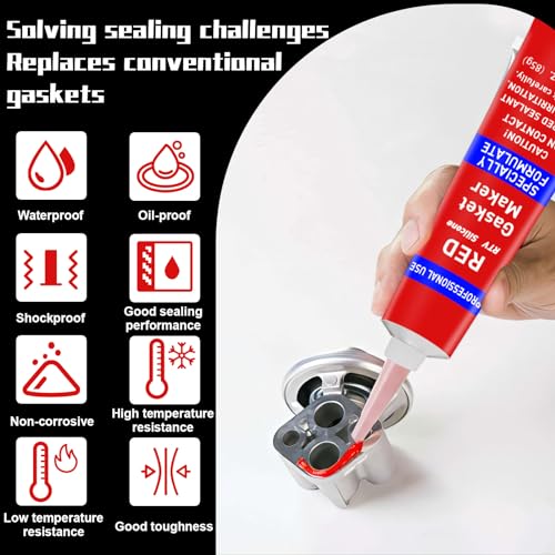 EIGTWEN 170g RTV Silicone Gasket Maker, Red Silicone Sealant Shockproof and Leakproof, High Temperature Resistant, RTV Sealant Can be Used in Engines, Transmissions, Superchargers and All Types of Gaskets - Image 4
