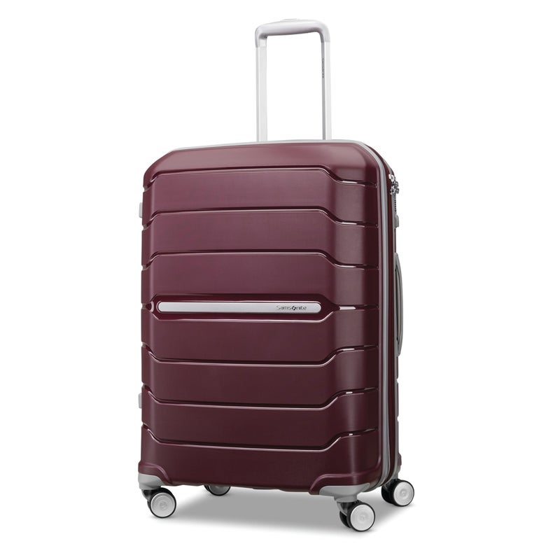 Samsonite Freeform Hardside Expandable with Double Spinner Wheels, Merlot, Checked-Medium 24-Inch - Image 1