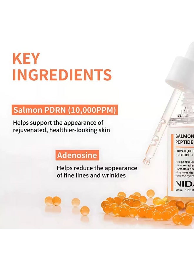 NIDA SALMON PDRN Peptide Facial Serum, Deep Hydrating Firming Salmon DNA Skin Repair Essence, Anti-Aging Wrinkle Reducing Serum for Dry Sensitive Skin - Image 2