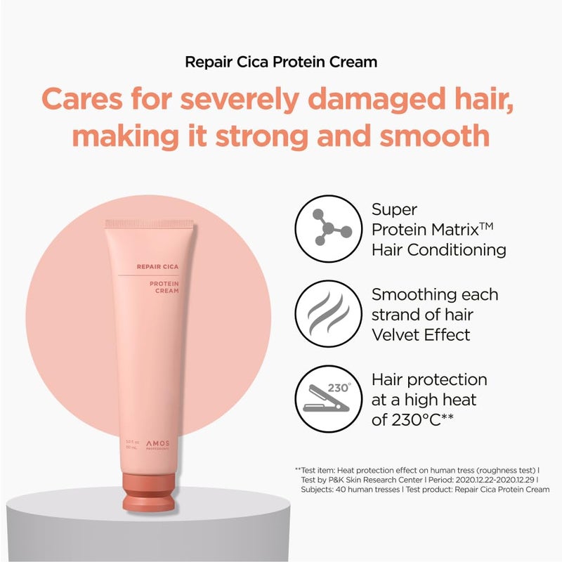amos PROFESSIONAL علاج بروتين سيكا الاحترافي من أموس لتركه في الشعر | بلسم عميق مضاد للتجاعيد للأطراف المتقصفة والتكسر | 5.0 أونصة سائلة - Image 3