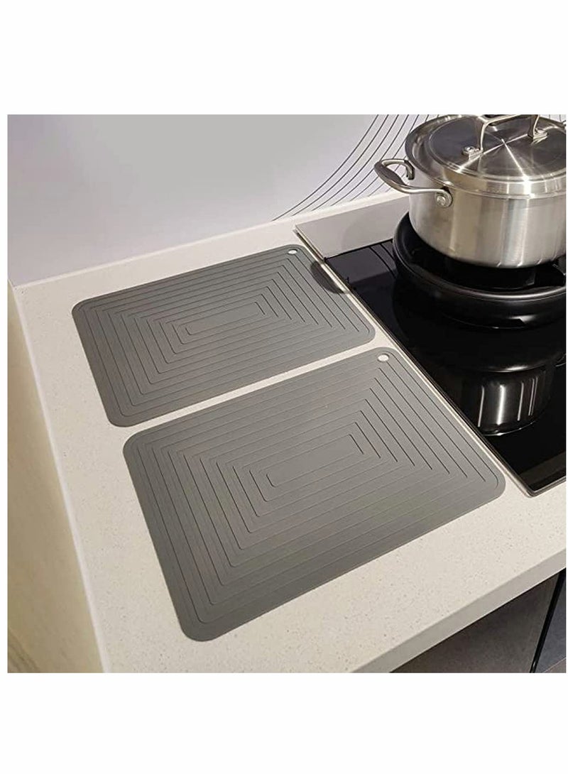 Excefore حصائر trivets سيليكون للأطباق، حوامل أواني سيليكون مقاومة للحرارة، وسادات ساخنة كبيرة لطاولة المطبخ - 12" × 9" trivets للأواني والمقالي مجموعة من 2 - Image 2