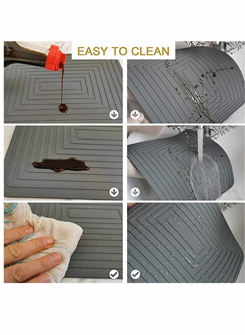 Excefore حصائر trivets سيليكون للأطباق، حوامل أواني سيليكون مقاومة للحرارة، وسادات ساخنة كبيرة لطاولة المطبخ - 12" × 9" trivets للأواني والمقالي مجموعة من 2 - Image 5