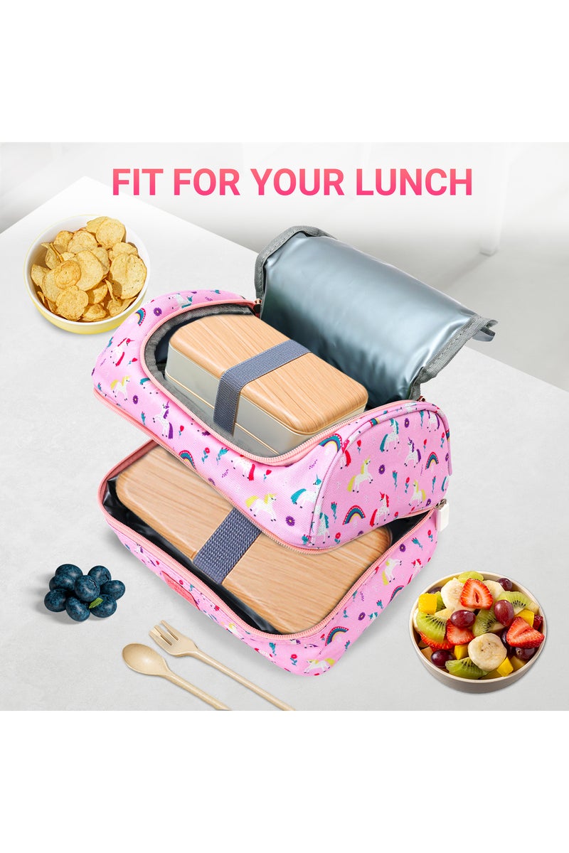 Bamboo Bark kids childrens double layer insulated lunch bag for school, picnic, nursery, toddler - Image 4