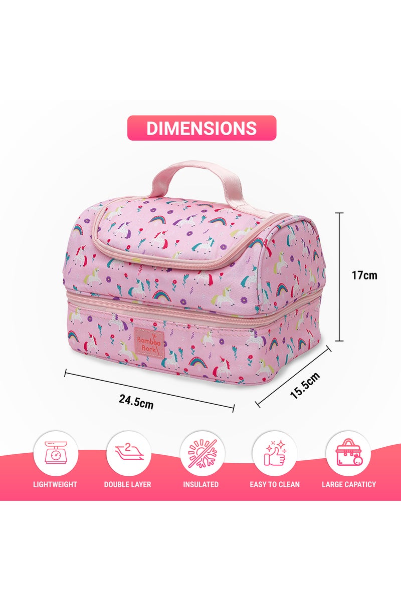 Bamboo Bark kids childrens double layer insulated lunch bag for school, picnic, nursery, toddler - Image 2
