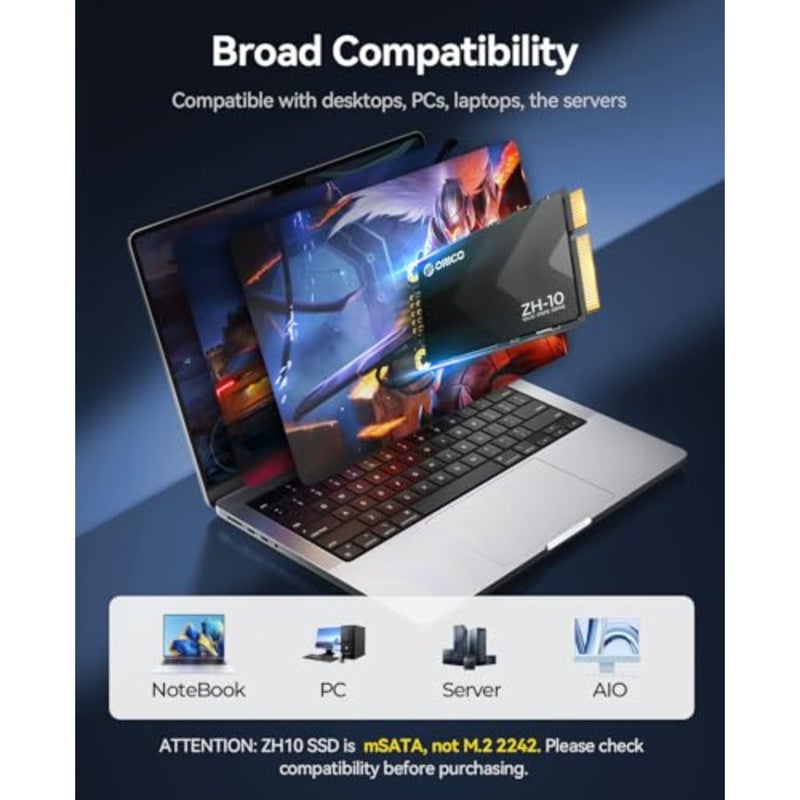 mSATA SSD, SATA III 6Gbps 3D NAND محرك أقراص الحالة الصلبة الداخلي لأجهزة الكمبيوتر المحمولة Ultrabooks Desktop-ZH10 - Image 5