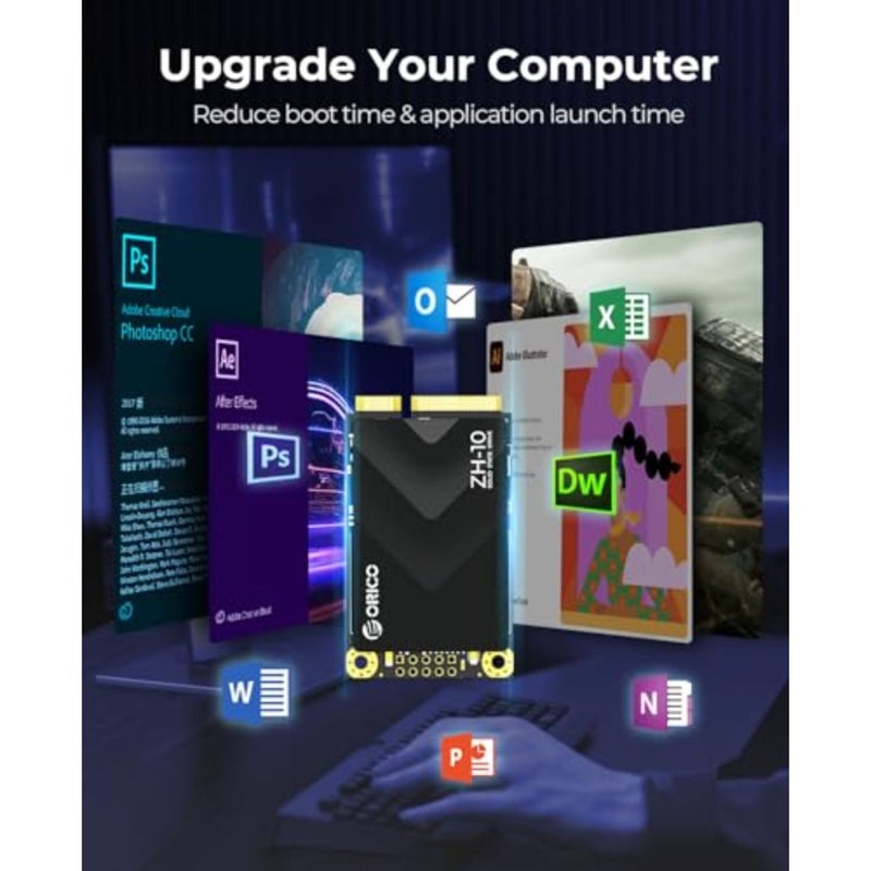 mSATA SSD, SATA III 6Gbps 3D NAND محرك أقراص الحالة الصلبة الداخلي لأجهزة الكمبيوتر المحمولة Ultrabooks Desktop-ZH10 - Image 3