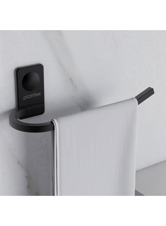 Plantex Metro Platinum Stainless Steel Napkin Ring/Towel Ring/Napkin Holder/Bathroom Accessories - Pack of 1 (Black) - Image 1