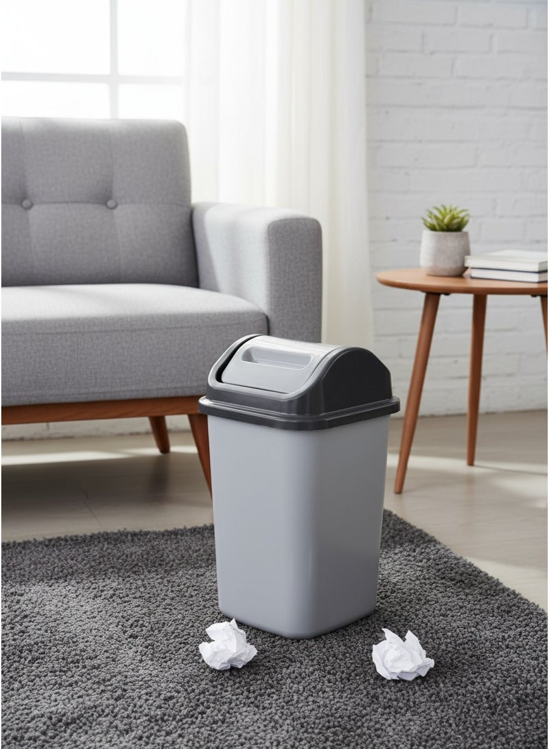 كونسيبت هوم سلة مهملات  مع غطاء متأرجح عصري رمادي 14 لتر - Image 1