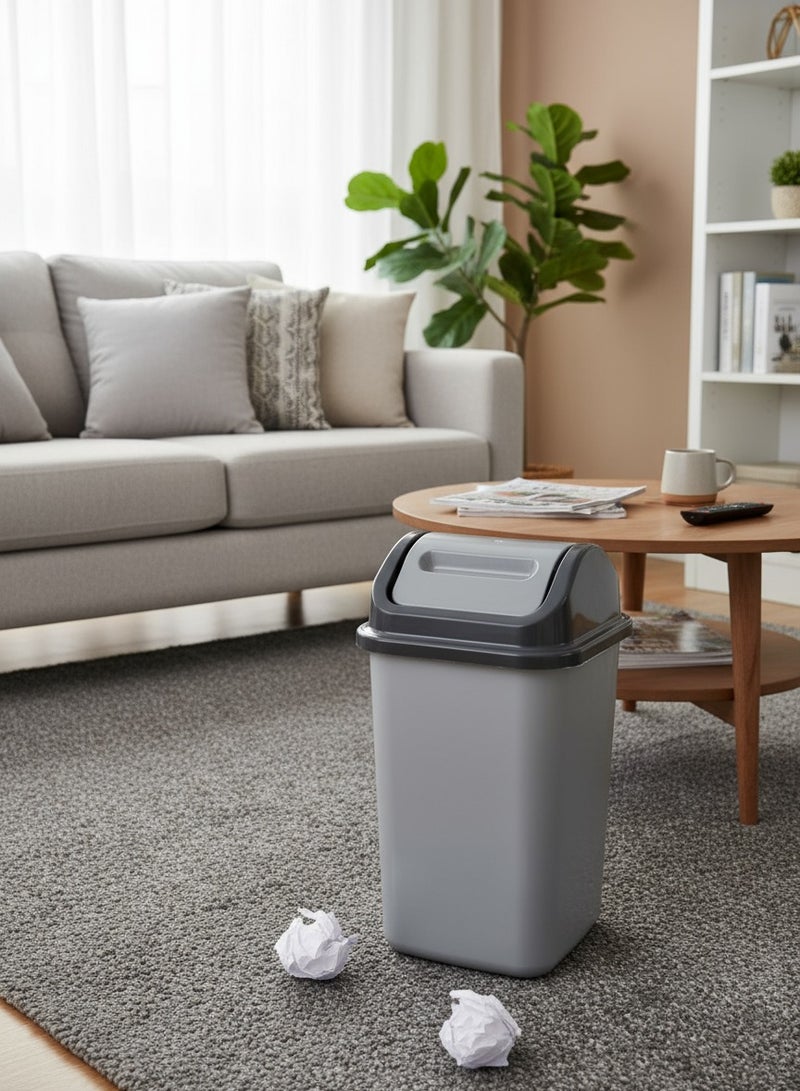 كونسيبت هوم سلة مهملات  مع غطاء متأرجح عصري رمادي 14 لتر - Image 3