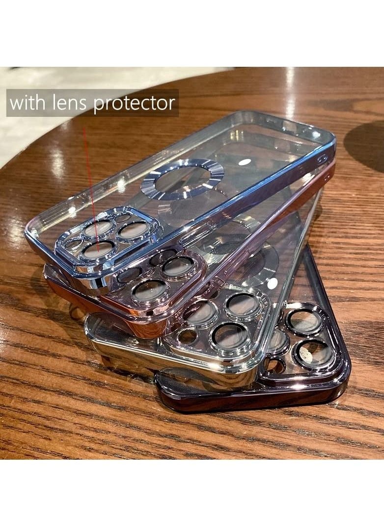 ELTRAZONE - Apple iPhone 11 Pro Max Case Clear Silicone Logo View Design, Camera Lens Protection Luxury Plating Soft Back Cover Slim Shockproof Phone Case for Apple iPhone 11 Pro Max - Image 1