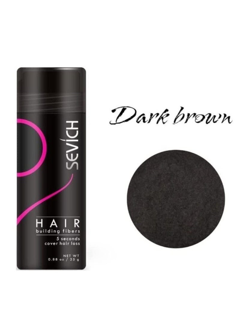 Sevich Hair Building Fibers Instant Remedy for Hair Loss Hair Fiber Powder For Thinning Hair & Bald Spots Hair Concealer Powder For Women & Men 25g (Dark Brown)  - Image 1
