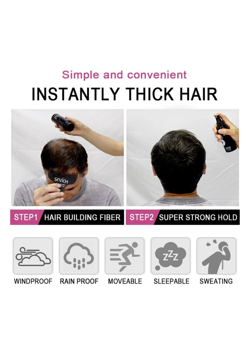 Sevich Hair Building Fibers Instant Remedy for Hair Loss Hair Fiber Powder For Thinning Hair & Bald Spots Hair Concealer Powder For Women & Men 25g (Dark Brown)  - Image 4
