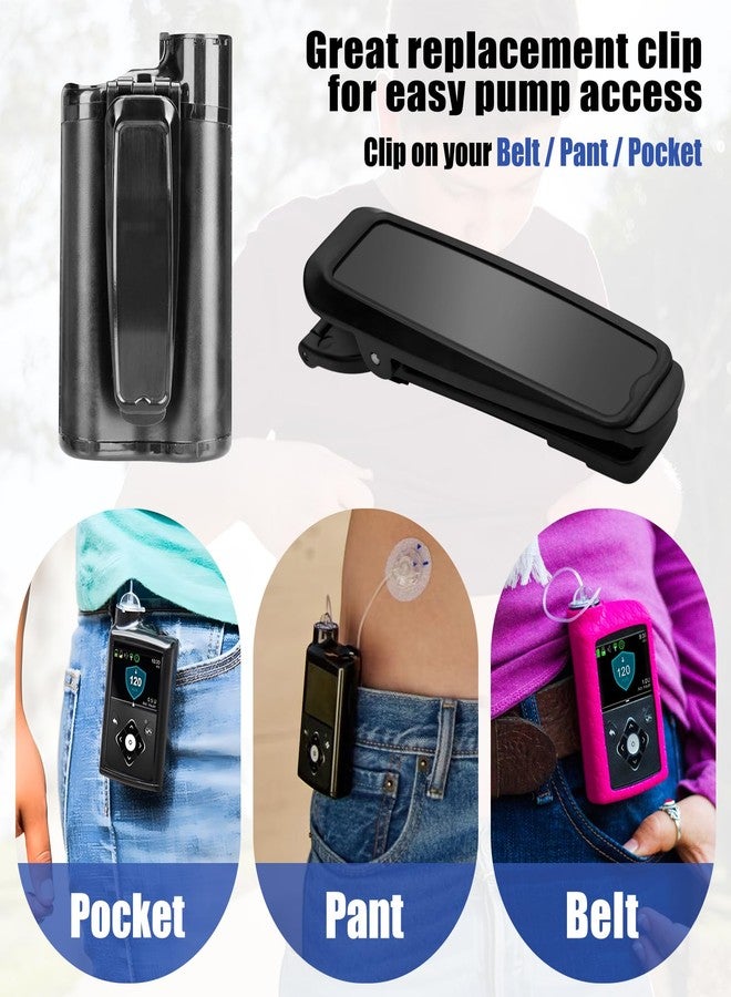 URYKEC 1 Pack Belt Clip for Diabetes Pump Accessories, Compatible with MiniMed Medtronic 670G 770G 780G 630G 640G Insulin Pumps (Black) - Image 4