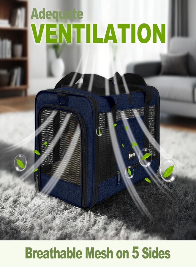 GAPZER Cat Carrier 18x11x11 United Airline Approved, Top Loader Heavy Duty Softshell Pet Flying Bag 18lbs, Small Dog Chihuahua Crate 5-10 Pounds, Kitty Transport Kennel, Miniature Poodle Case Navy - Image 3