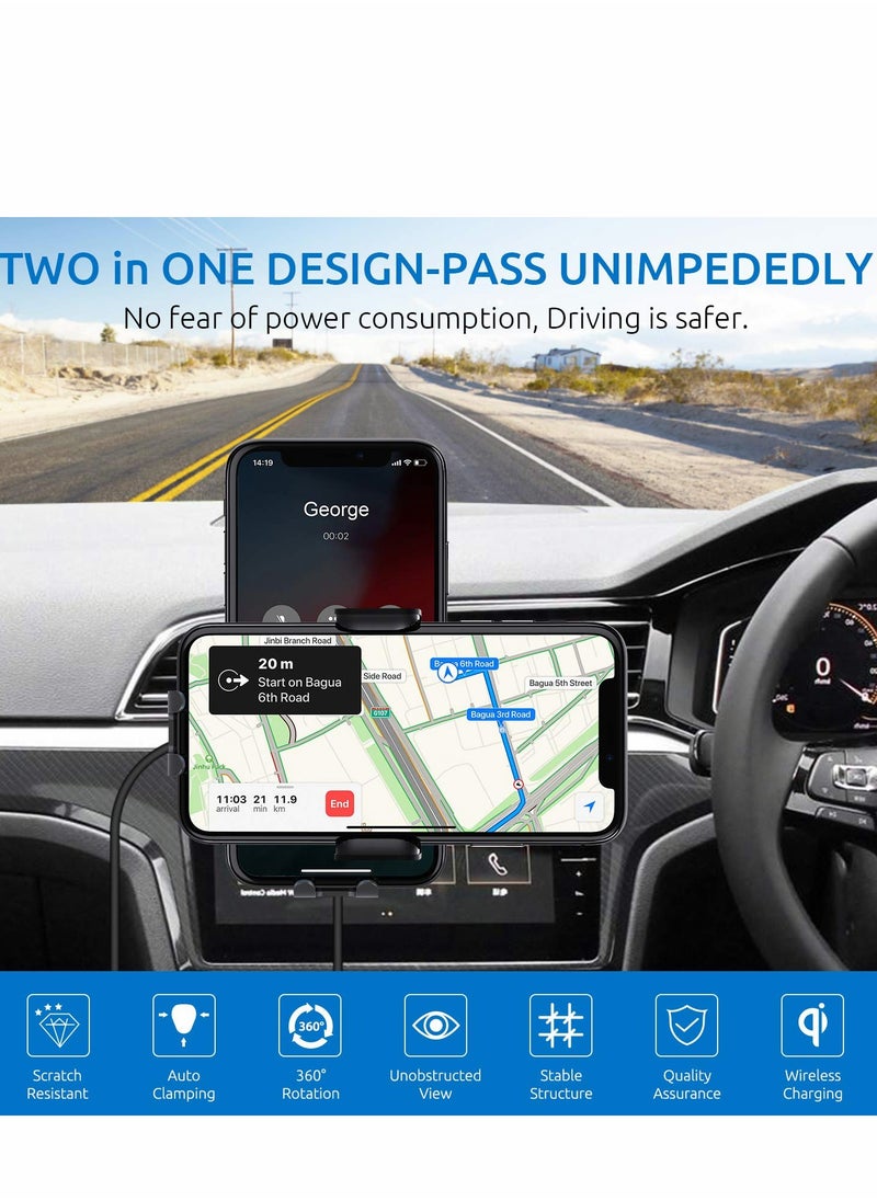 Generic - 15W Fast Wireless Car Charger with Auto Clamping for iPhone & Samsung Galaxy - Compatible with iPhone 14/13/12/11 Pro Max, Galaxy S22/S21/S20/S10+ & Note 9 - Image 1