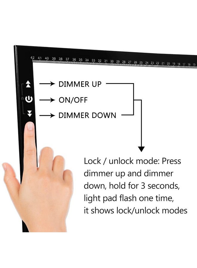 HSK A3 Artist Tracing Light Box Copy Table 12V1A Adapter Power Dimmerable 6000 Lux Lock Button Artcraft Light Pad For Tatto Drawing Sketching Animation Diamond Painting - Image 2