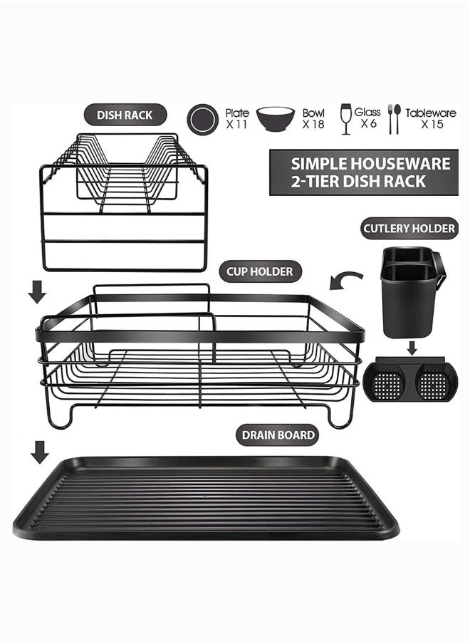 S2C Dish Rack Dish Drying Stand Dish Drainer Plate Rack Dish rake Kitchen Organizer Dish Drying Rack Countertop Large Antibacterial Kitchen Utensils Dish racks Dish Stand  - Image 4