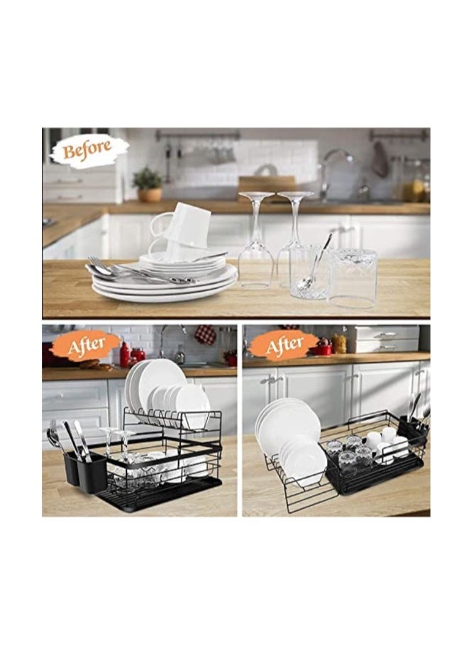 S2C Dish Rack Dish Drying Stand Dish Drainer Plate Rack Dish rake Kitchen Organizer Dish Drying Rack Countertop Large Antibacterial Kitchen Utensils Dish racks Dish Stand  - Image 2