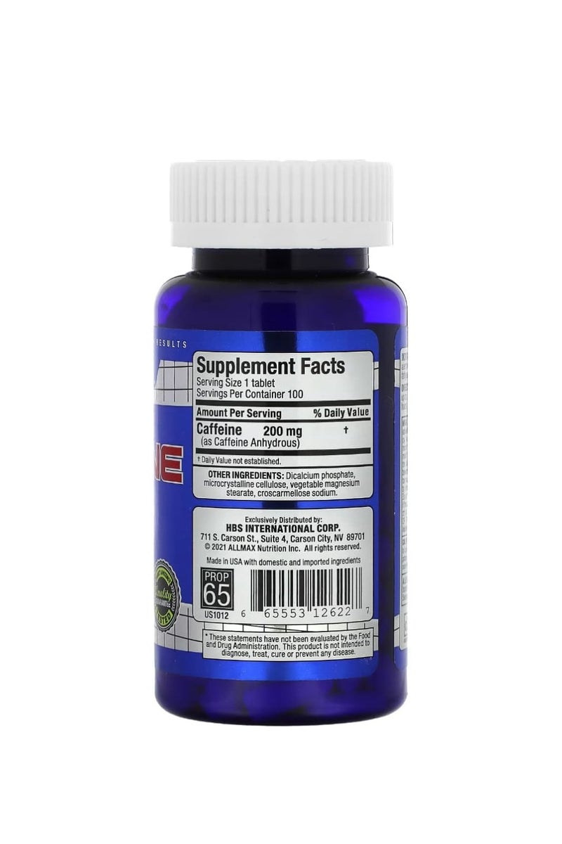 Allmax Essentials Caffeine 200 mg 100 Tablets - Image 2