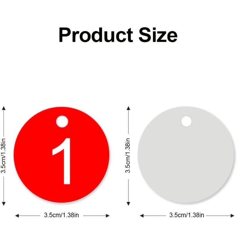 Blue 10pcs Plastic Round Number Tags 1-10 Engraved Identification Locker - Image 3