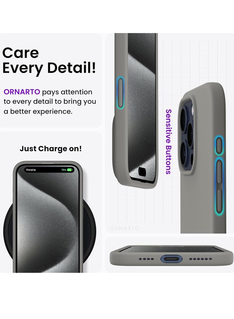 ELTRAZONE iPhone 16 Pro Slim Fit Matte Gray TPU Case – Soft, Flexible Silicone Back Cover - Image 3