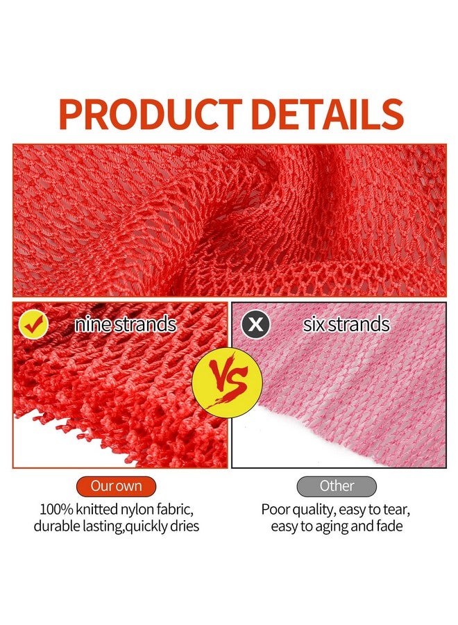 AbuQ 2 Pieces African Net Sponge For Exfoliatingafrican Exfoliating Net African Wash Net African Ghana Sapos Scrubbing Washcloth Rag For Smoother Skin And Daily Use (Pink Green) - Image 3