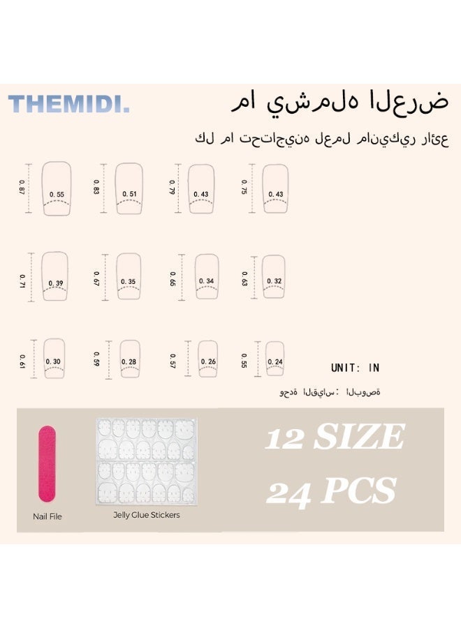 THEMIDI. Nude Pink Press On Nails Short Square Shape Glossy Solid Artificial Nails Set Full Cover Fake Nails Reusable Stick On Nails Soft Gel Acrylic Nail Kit Elegant Minimalist Nails For Women Daily Wear Office Wedding Eid Party Salon Style Long Lasting Damage Free Nails - Image 5