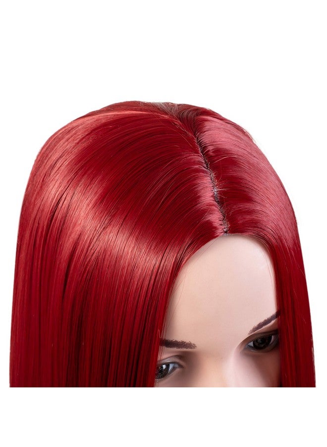 Onedor 30 Inches Long Straight Light Pink Synthetic Hair Women Full Head Cosplay Wig with Wig Cap (T1911 - Light Pink) - Image 4