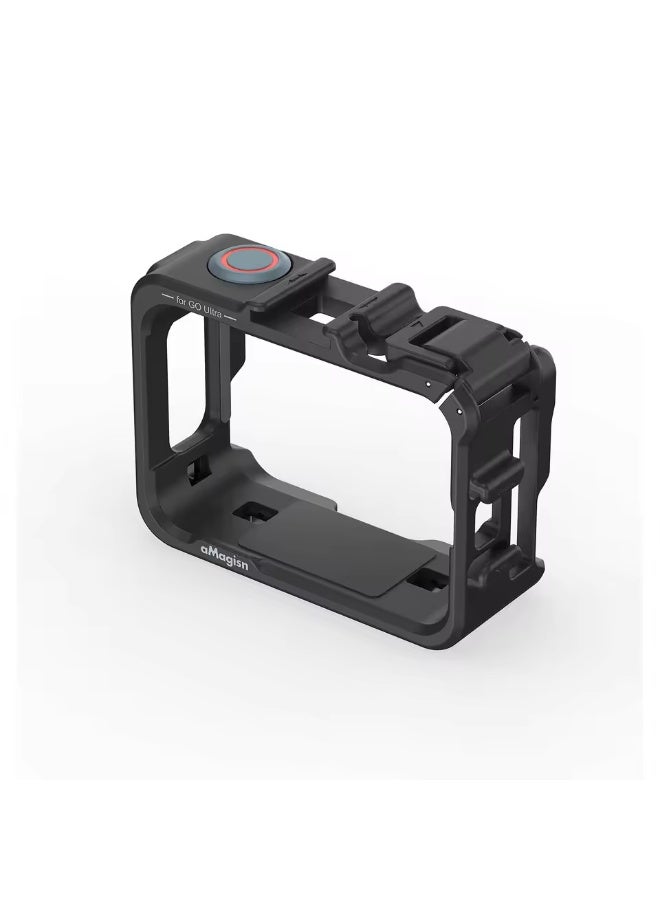 aMagisn Plastic Camera Cage Protective Frame for Insta360 GO Ultra, Quick‑Release Expansion Frame, Supports Horizontal & Vertical Shooting, Action Camera Accessory