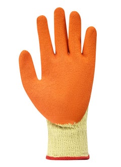 LAWAZIM Gloves - 2 Pairs, 90g, Orange - Rubber Palm-Coated Work Gloves with Wrist Protection, Breathable Seamless Knit Cotton Fabric - Ideal for Construction Mechanics Warehouse Industrial Gardening  - Image 4
