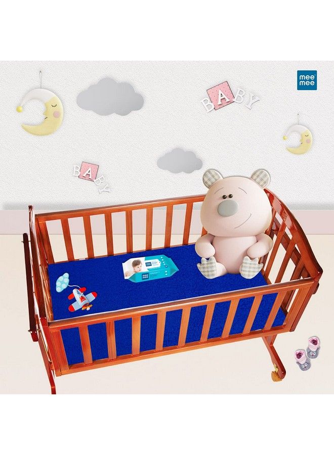 mee mee حصيرة قابلة لإعادة الاستخدام مقاومة للماء؛ شرائح جافة فائقة الامتصاص؛ واقي سرير عبوة من 2 (70سم × 100سم) (أزرق ملكي متوسط) - Image 4