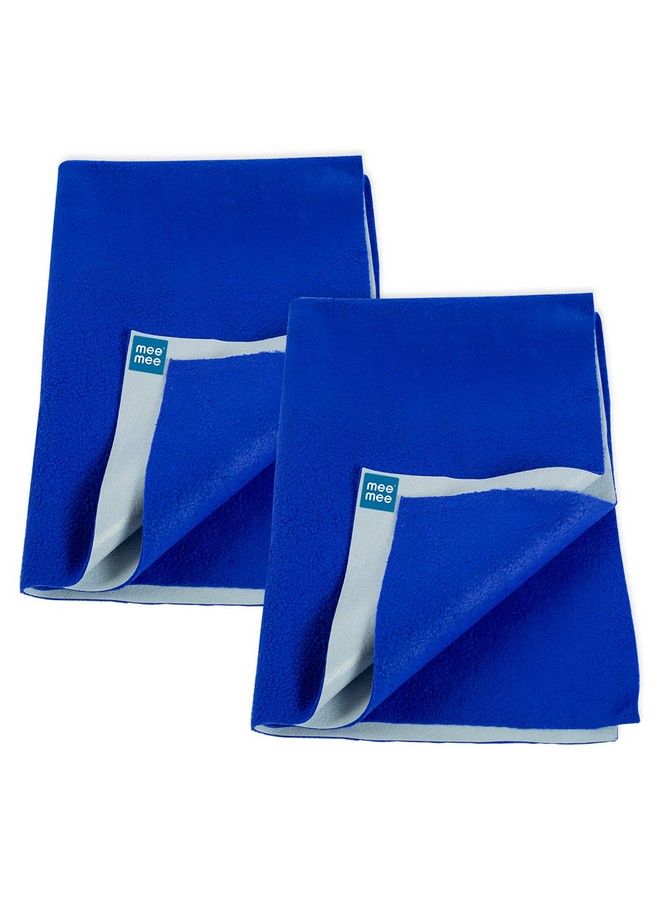 mee mee حصيرة قابلة لإعادة الاستخدام مقاومة للماء؛ شرائح جافة فائقة الامتصاص؛ واقي سرير عبوة من 2 (70سم × 100سم) (أزرق ملكي متوسط) - Image 2