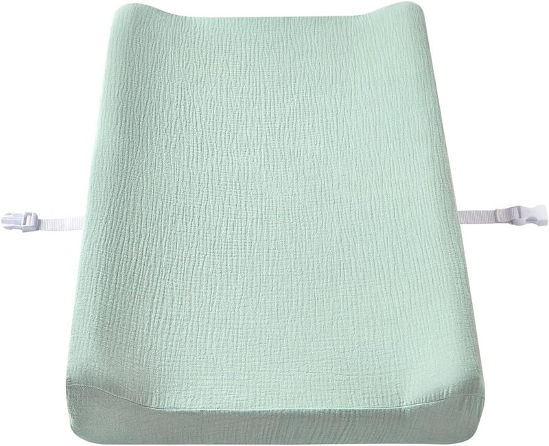 DONOMILO Muslin Changing Pad Cover,Ultra Soft Breathable Diaper Changing Table Cover for Baby Boys Girls,Neutral Fitted Changing Pad Sheets - Image 3