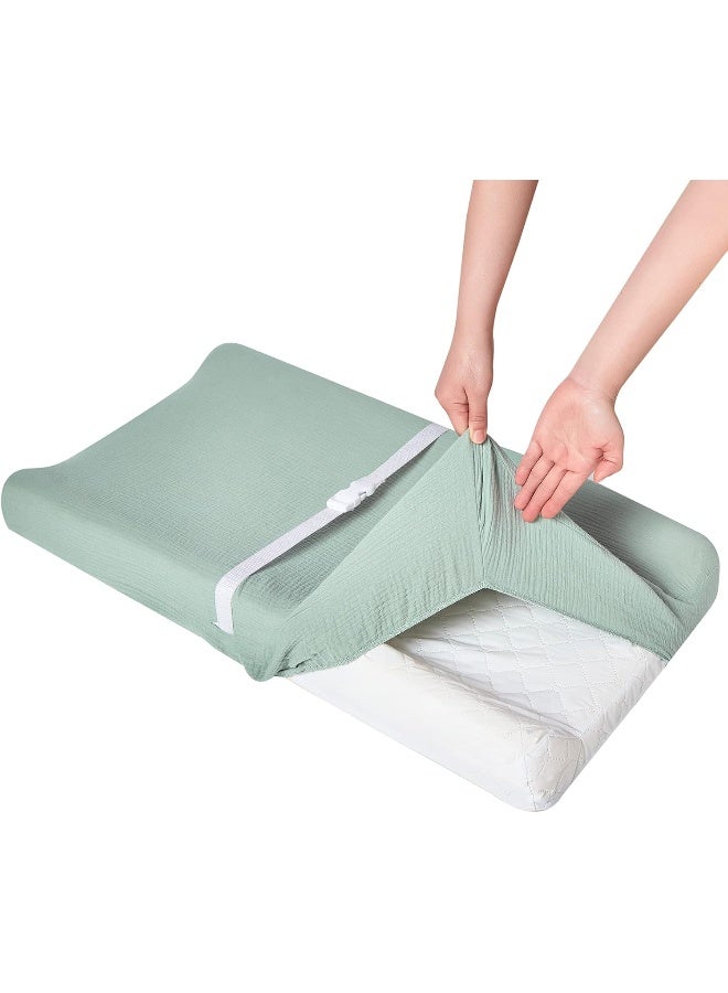 DONOMILO Muslin Changing Pad Cover,Ultra Soft Breathable Diaper Changing Table Cover for Baby Boys Girls,Neutral Fitted Changing Pad Sheets - Image 4