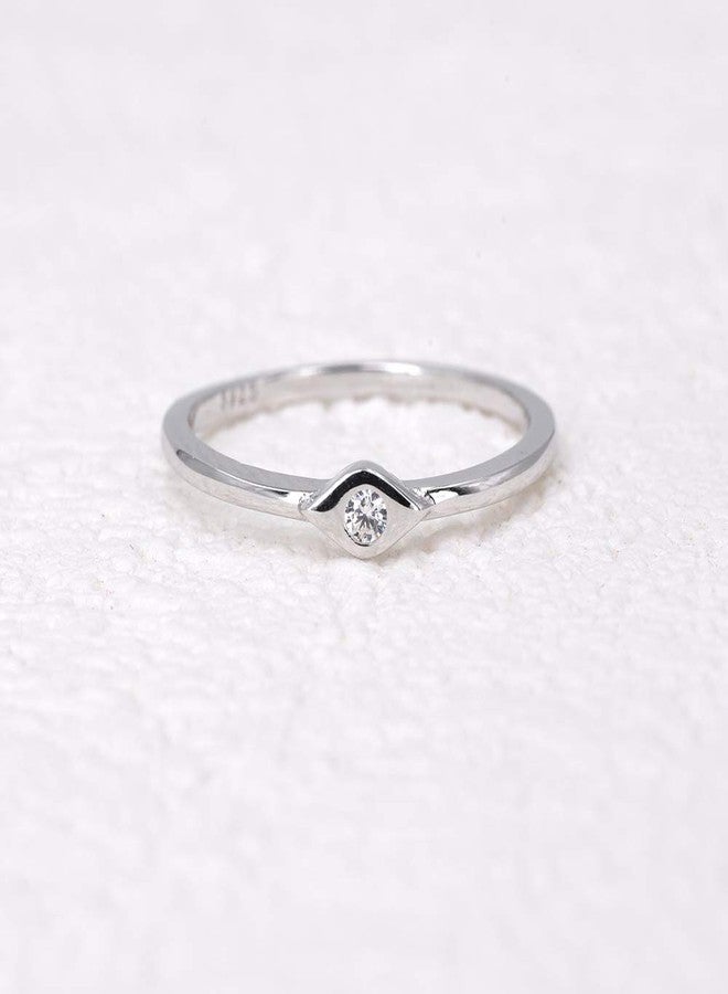LEMON GRASS Sterling Silver Evil Eye Dainty Ring Size 8 - Image 4