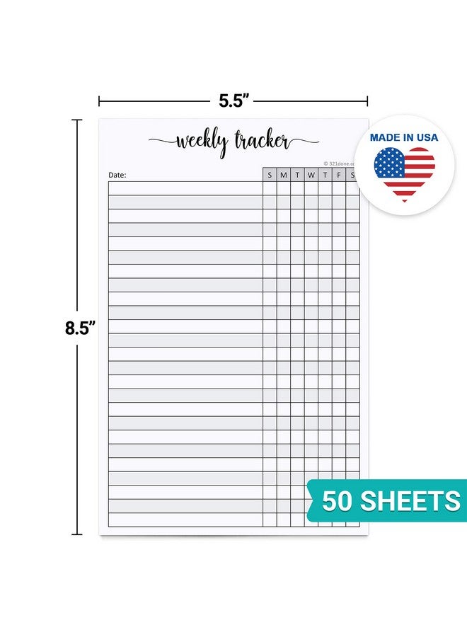 321 دن مفكرة تتبع أسبوعية - 50 ورقة (5.5 بوصة × 8.5 بوصة) - أوراق قابلة للتمزيق لتتبع العادات وأيام الأسبوع، مخطط تنظيمي - صنع في الولايات المتحدة الأمريكية - نص بسيط - Image 2