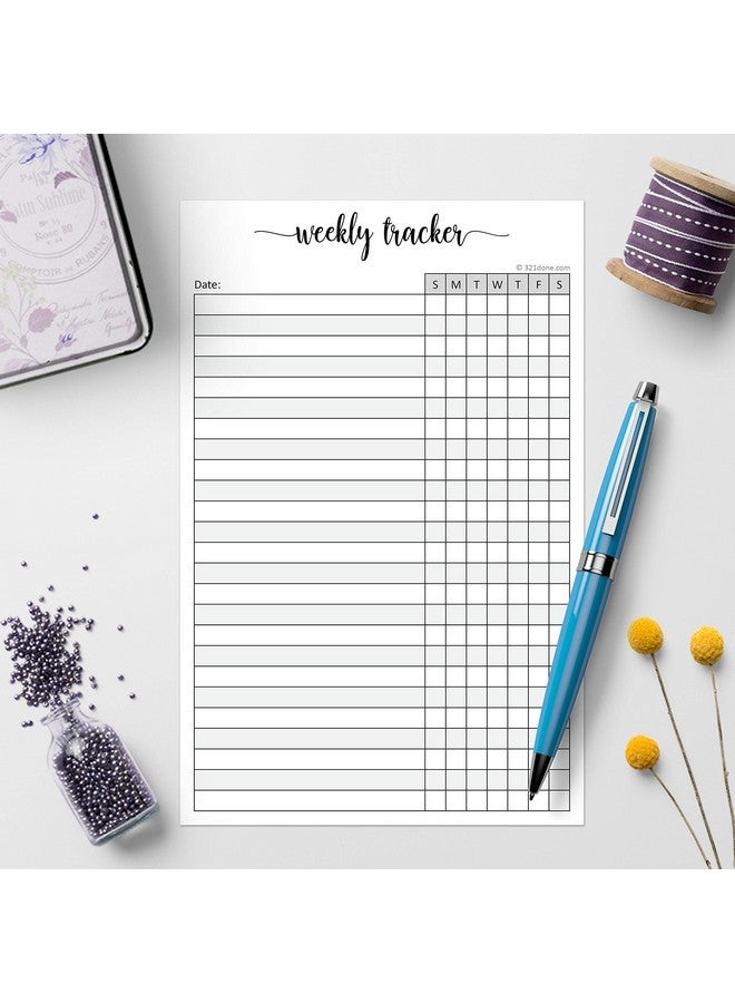 321 دن مفكرة تتبع أسبوعية - 50 ورقة (5.5 بوصة × 8.5 بوصة) - أوراق قابلة للتمزيق لتتبع العادات وأيام الأسبوع، مخطط تنظيمي - صنع في الولايات المتحدة الأمريكية - نص بسيط - Image 3