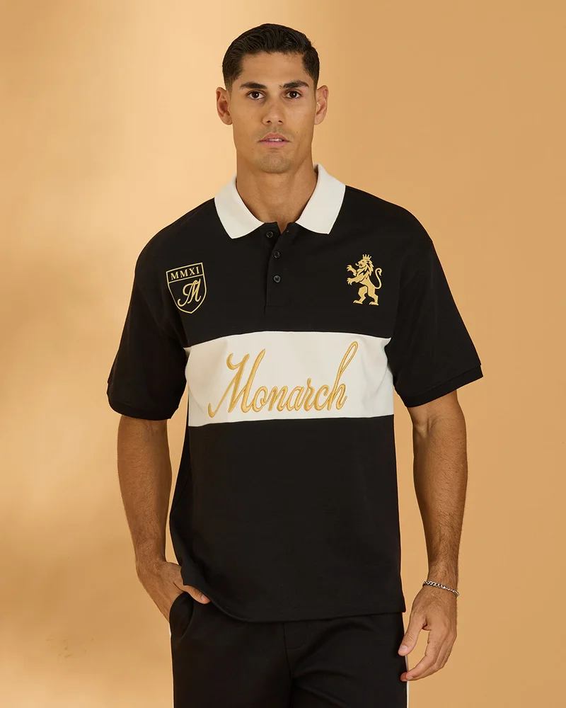 Redtag Men Black Printed Polo Shirt