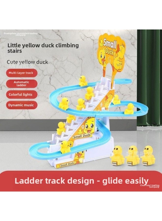 Children's Internet Celebrant Little Duck Singing Chick Little Yellow Duck Climbing Stairs Track Toy Slide Baby Slide-Color:[Large] Electric Track Slide +12 Little Yellow Ducks-Standard [Send Ordinary Battery]] - Image 2